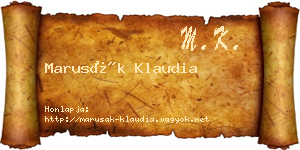 Marusák Klaudia névjegykártya